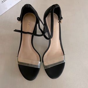 Aldo Clear Strapped Suede Sandal.